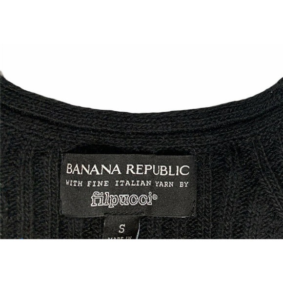 Womens Banana Republic Flipucci Fine Italian Sweater BlackMerino Cashmere Blend - Picture 3 of 7